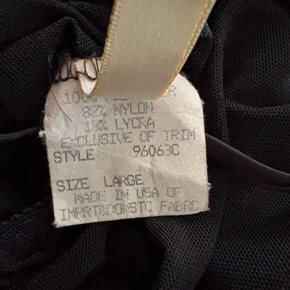 VTG California Dynasty Black Velvet Strappy Bodysuit Size L - Picture 12 of 14